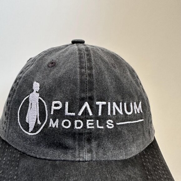 Platinum Models Port Authority Dad Hat Adjustable Strap Back Cap Gray Embroidery - Picture 2 of 9